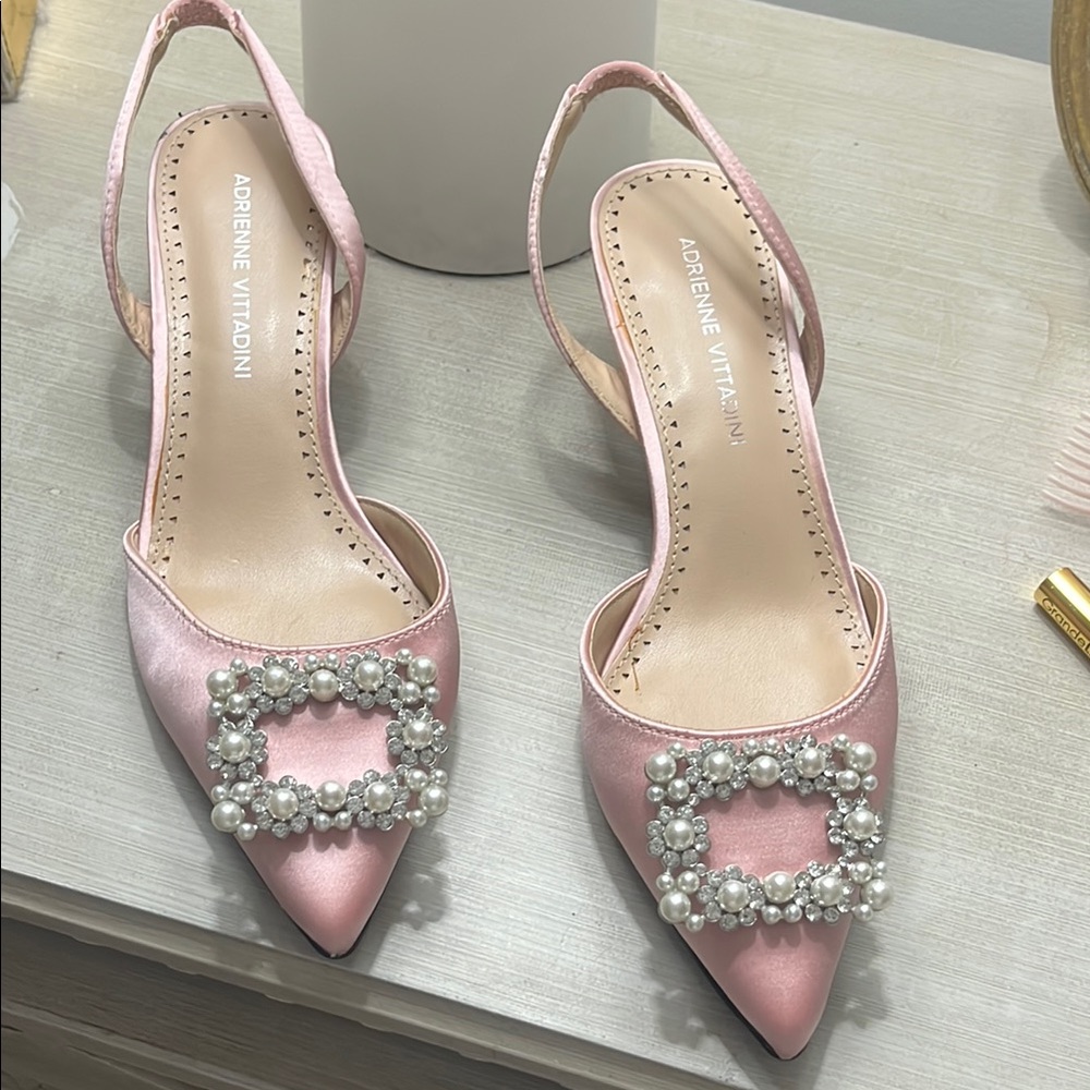 Adrienne Vittadini Pink Embellished Heels